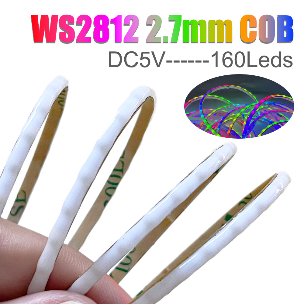 Ws2812B Strip 5V - Tira de luces LED COB ultrestrecha