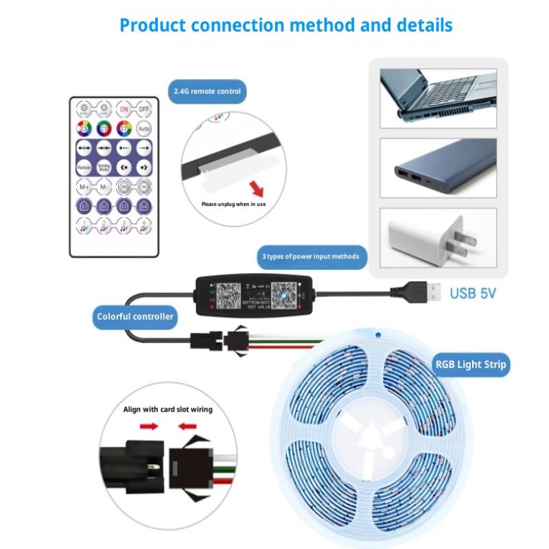 Controlador LED de música Blue - Ws2812B Strip 5V reseña y precio