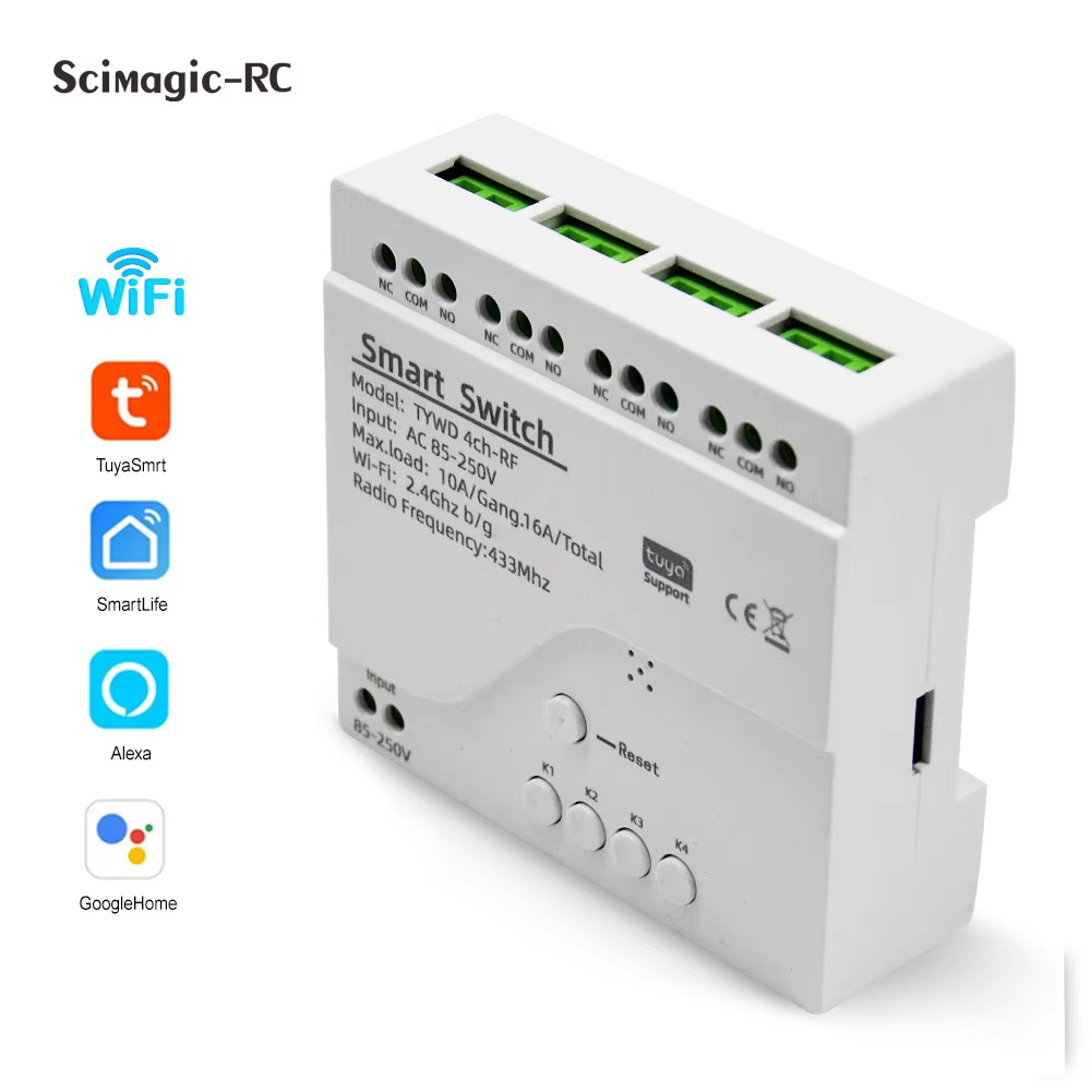 Interruptor inteligente Tuya,  - Relay Module 4 Channel reseña y precio