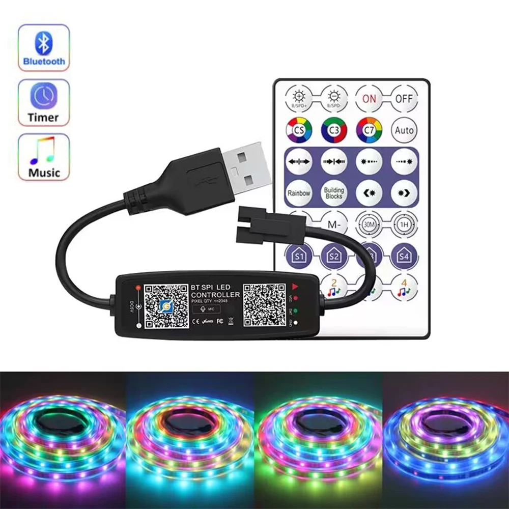 Controlador WS2812B música Blu - Ws2812B Strip 5V reseña y precio